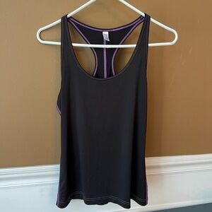 GAP Women’s Black and Purple Racerback Exercise Tank Size Small Athleisure Run